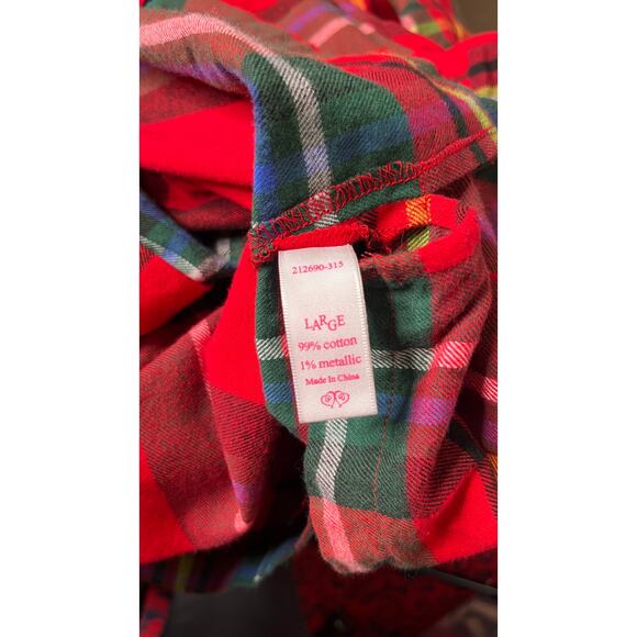 Victoria's Secret Winter Christmas Holiday Pajama Set Plaid Red Green Large - Picture 8 of 10
